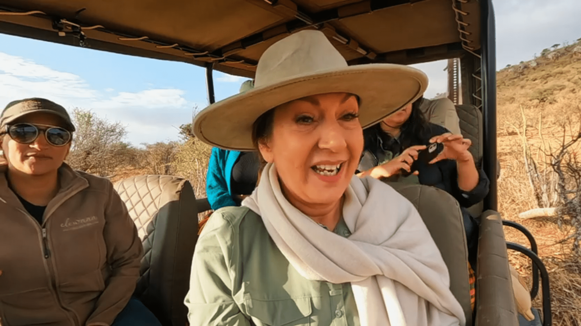 Jane McDonald smiles On Safari