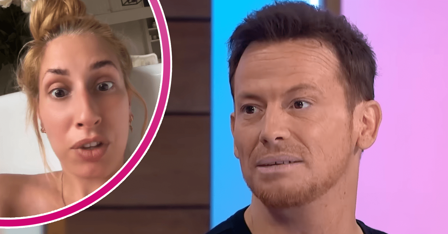 Stacey Solomon ranting and Joe Swash looking anxious