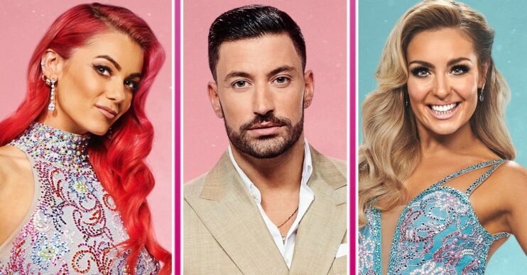 Dianne Buswell, Giovanni Pernice and Amy Dowden smiling in Strictly pics