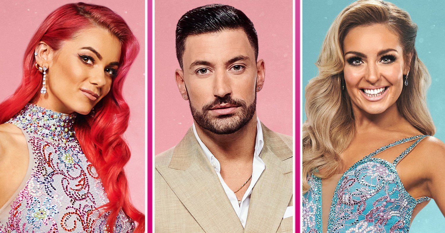 Dianne Buswell, Giovanni Pernice and Amy Dowden smiling in Strictly pics