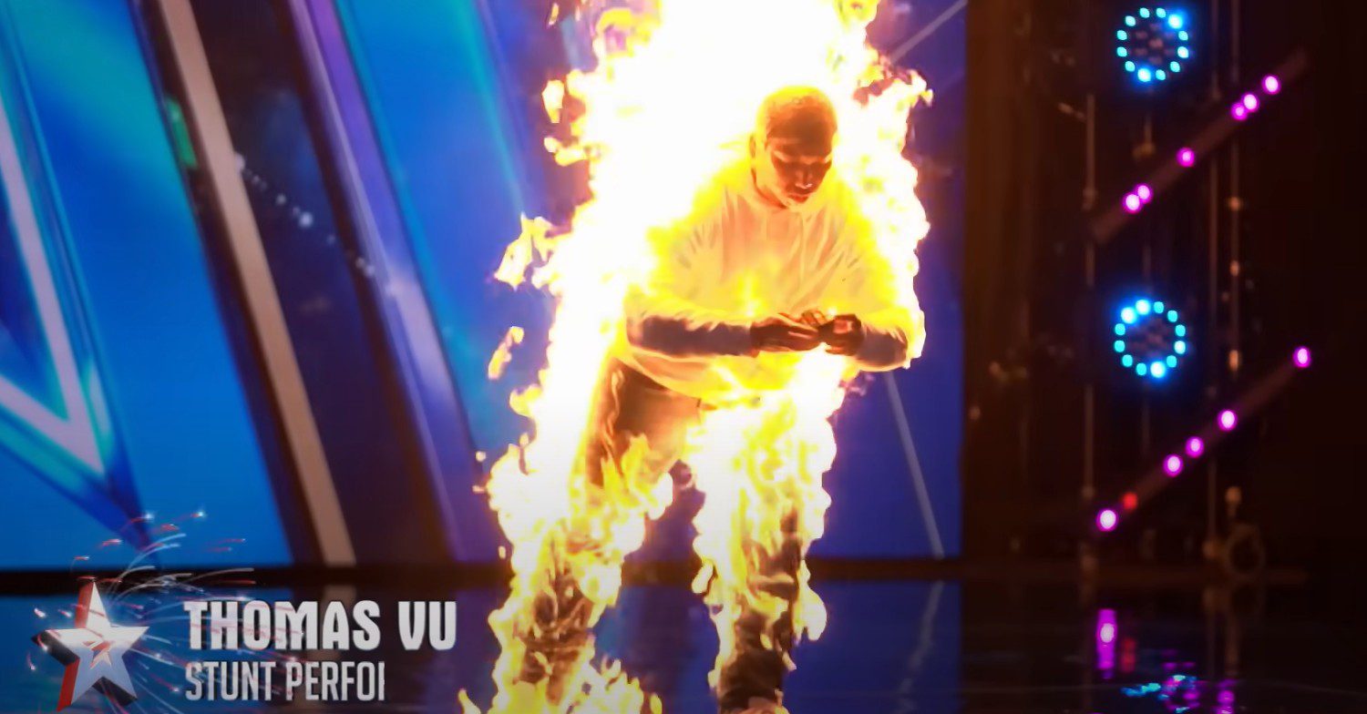 BGT man on fire