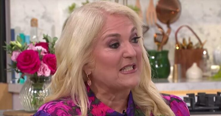 Vanessa Feltz looks anguished
