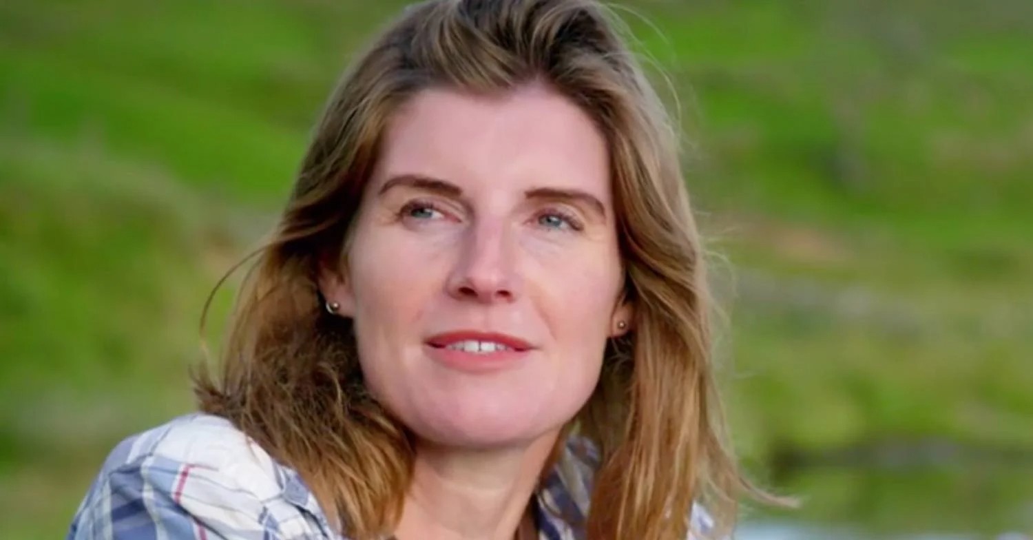 Amanda Owen looking out on a TV show