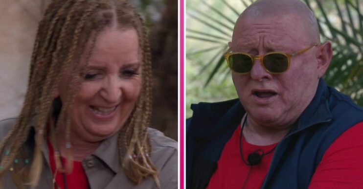 Gillian McKeith and Shaun Ryder smile on I'm A Celeb South Africa