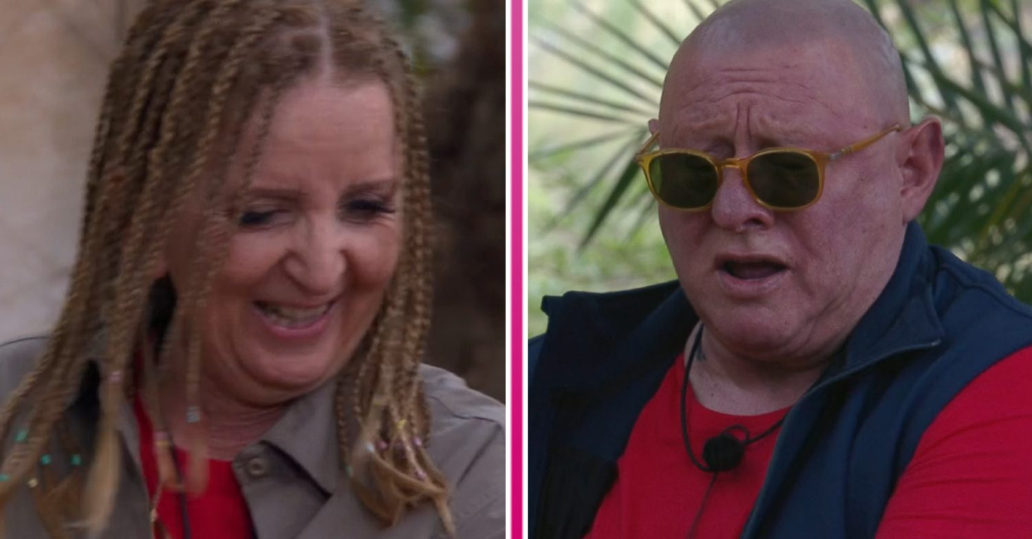 Gillian McKeith and Shaun Ryder smile on I'm A Celeb South Africa
