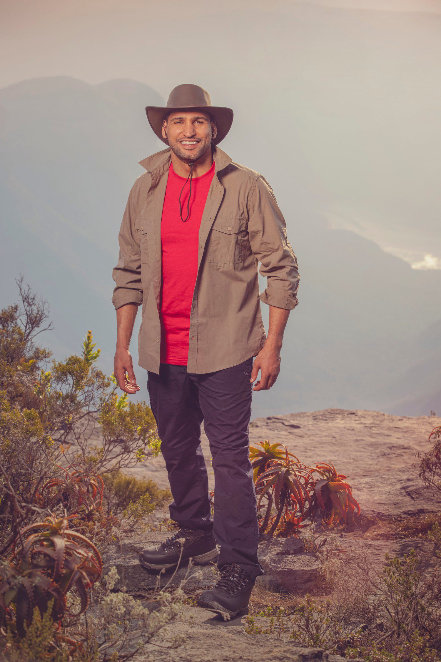 Amir Khan smiles on I'm A Celeb
