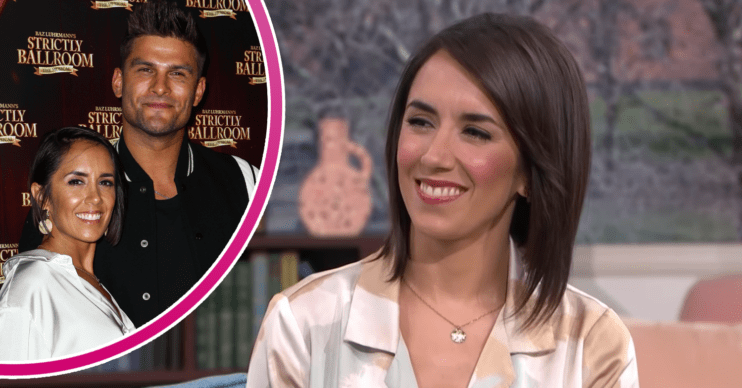 Janette Manrara smiling on This Morning, and with Aljaz Skorjanec