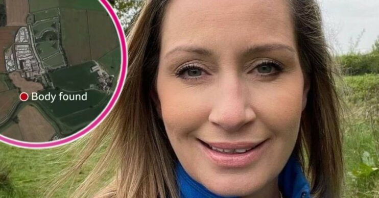 Nicola Bulley smiling and a map of where her body was found