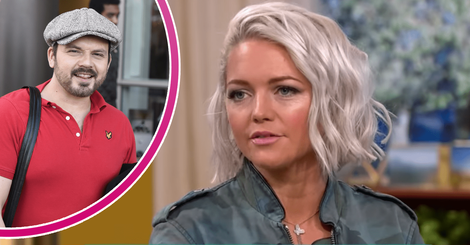 Split image of Paul leaving a hotel and Hannah speaking on This Morning