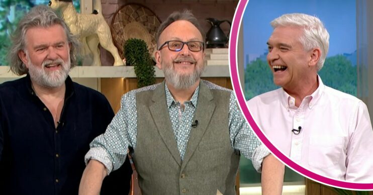 Si King and Dave Myers / Phillip Schofield laughing on This Morning today