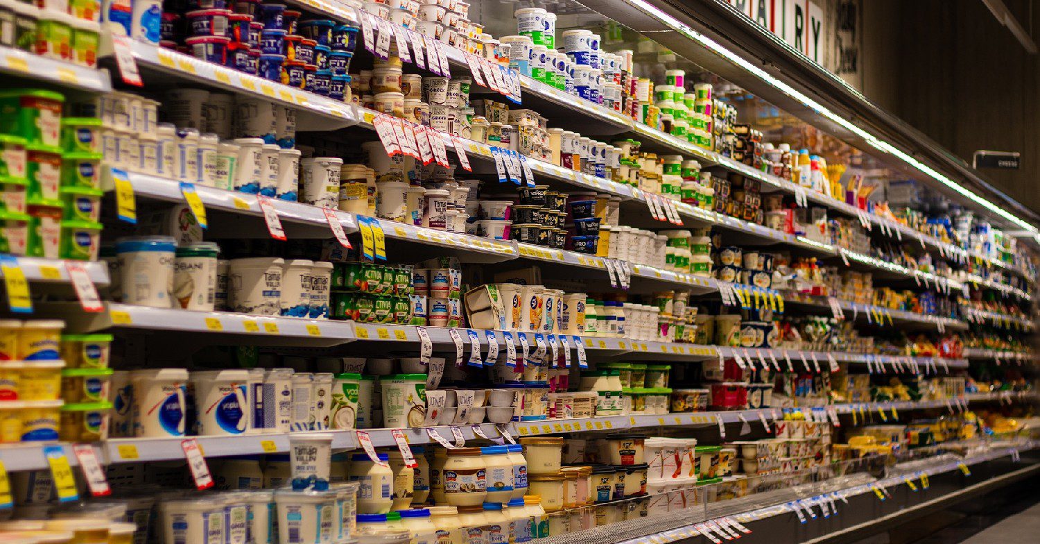 Supermarket shelves