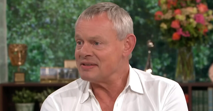 Martin Clunes frowns on This Morning