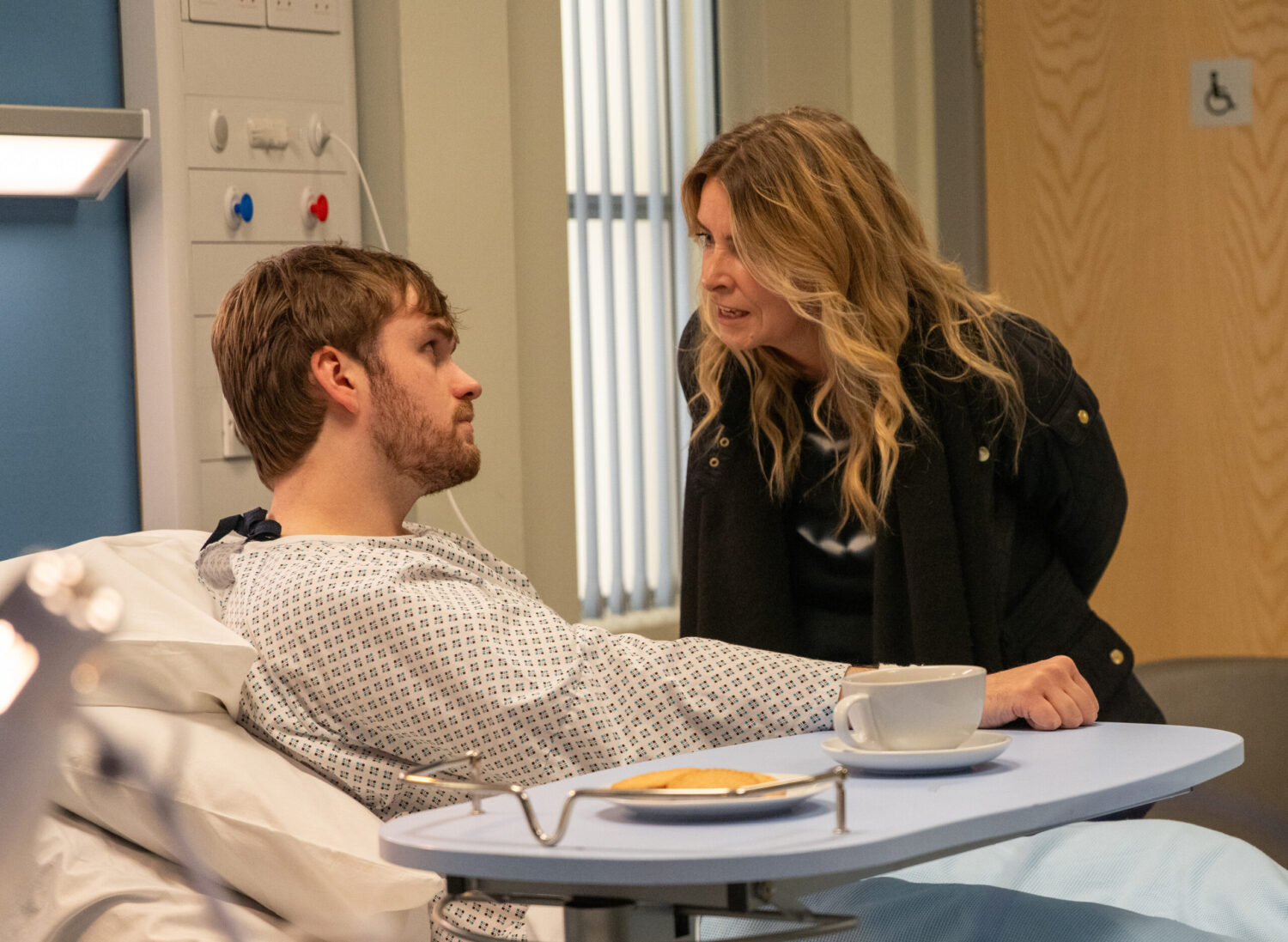 Emmerdale's Charity at Tom's hospital bedside