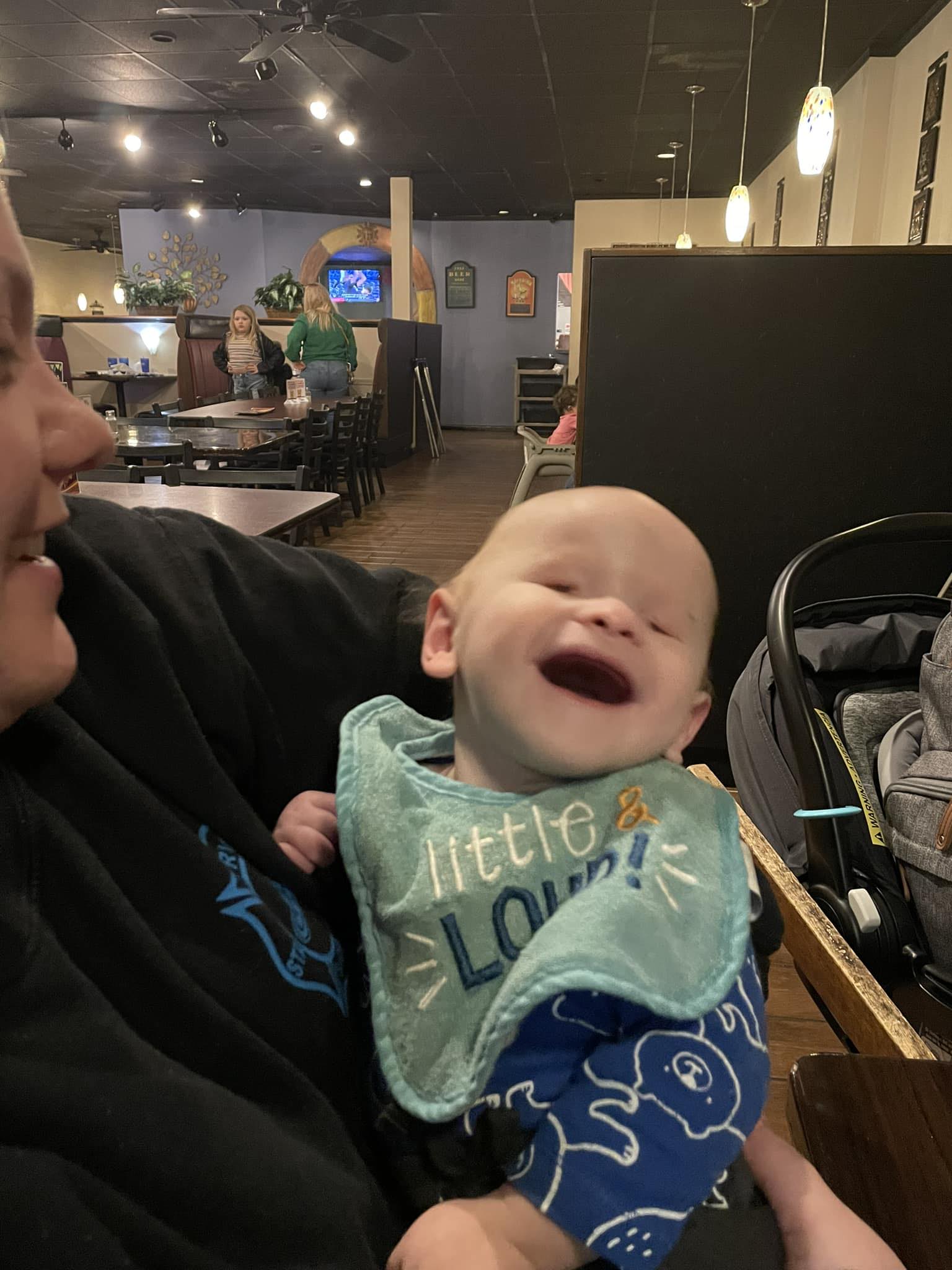 Baby Tate smiles