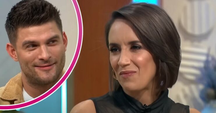 Strictly stars Aljaz Skorjanec and Janette Manrara smiling on Lorraine