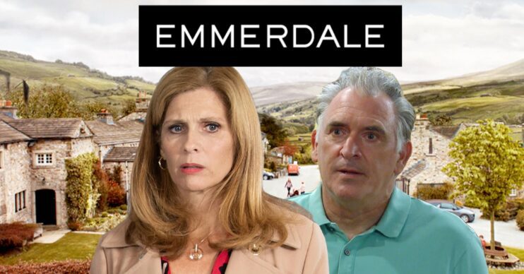 Composite image of Bob and Bernice against village background and show logo (Credit: ITV/Composite: ED!)