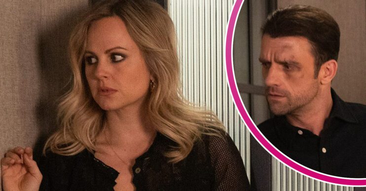 Coronation Street's Sarah and, in a bubble, Damon