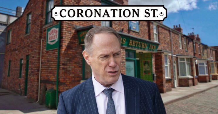 Coronation Street's Stephen, the Coronation Street logo and background of the Rovers