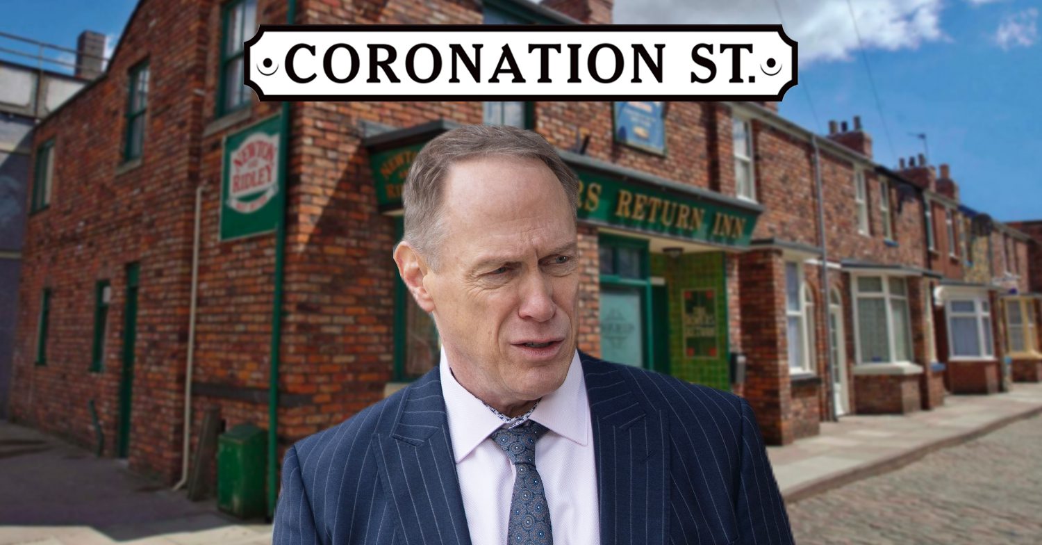 Coronation Street's Stephen, the Coronation Street logo and background of the Rovers