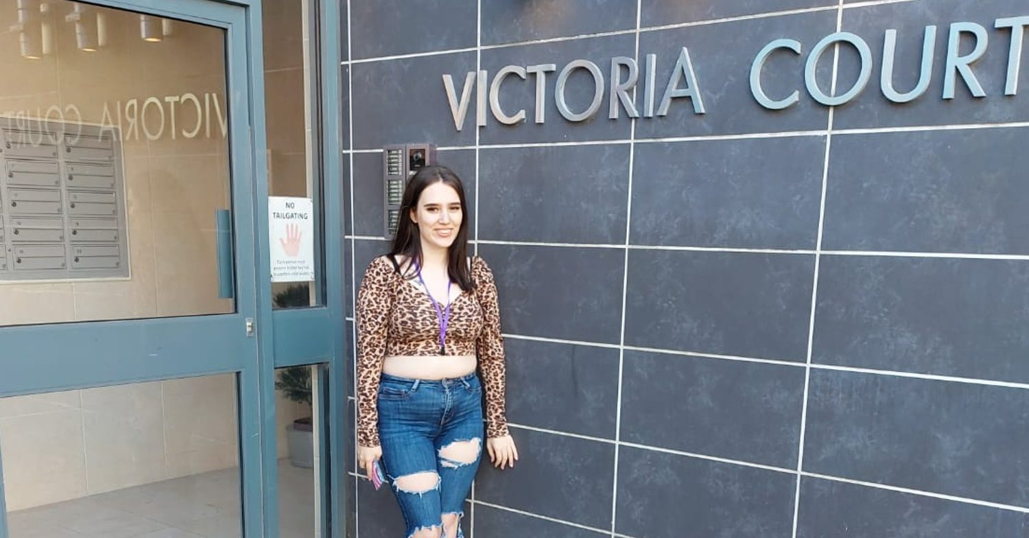 Coronation Street's Victoria Court with ED! writer Tamzin Meyer standing outside