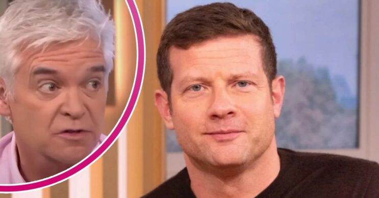Dermot O'Leary on This Morning; inset, Schofield (Credit: ITV/YouTubeComposite: ED!)
