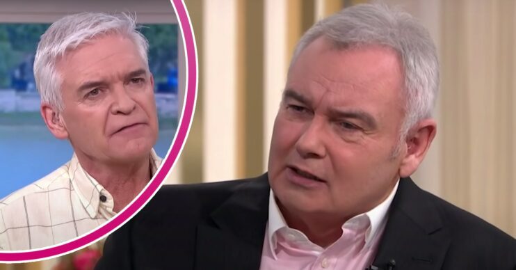 Phillip Schofield looks serious, Eamonn Holmes appears puzzled