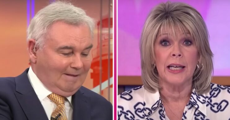 Eamonn Holmes looks down, Ruth Langsford appears stunned