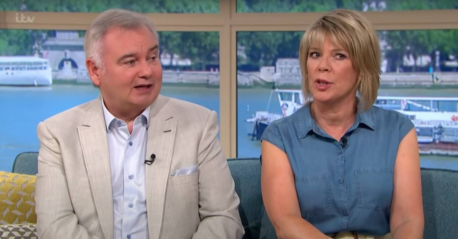 Eamonn Holmes looks over to Ruth Langsford