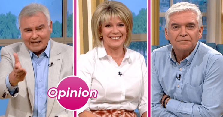 Eamonn Holmes and Ruth Langsford and Phillip Schofield presenting This Morning