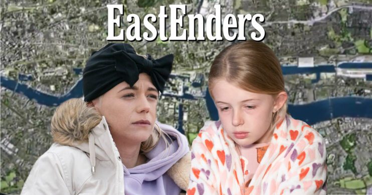 EastEnders' Lola, Lexi, the EastEnders logo and background of the Thames