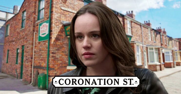 Ellie Leach as Faye on Coronation Street, composited against Rovers background and soap logo (Credit: ITV/Composite: Entertainment Daily)