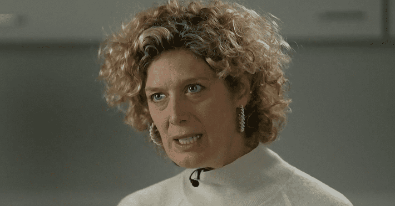 Emily Morgan presenting her final ITV News broadcast