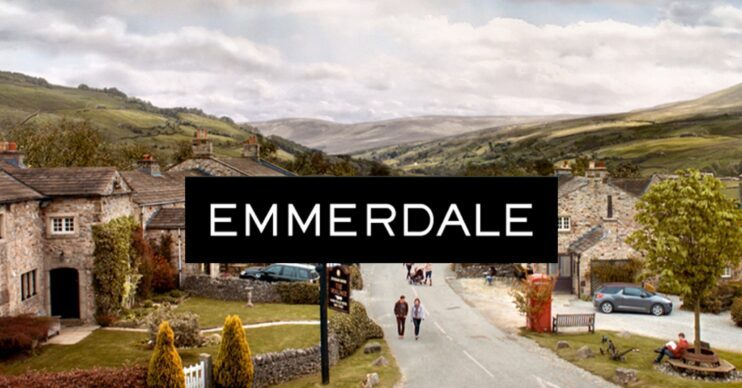 Emmerdale background and logo (Credit: ITV/Composite: ED!)
