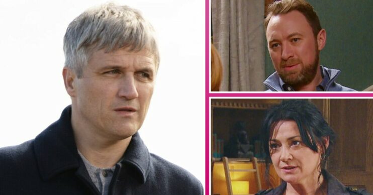 Emmerdale spoilers comp image: Caleb Liam and Moira