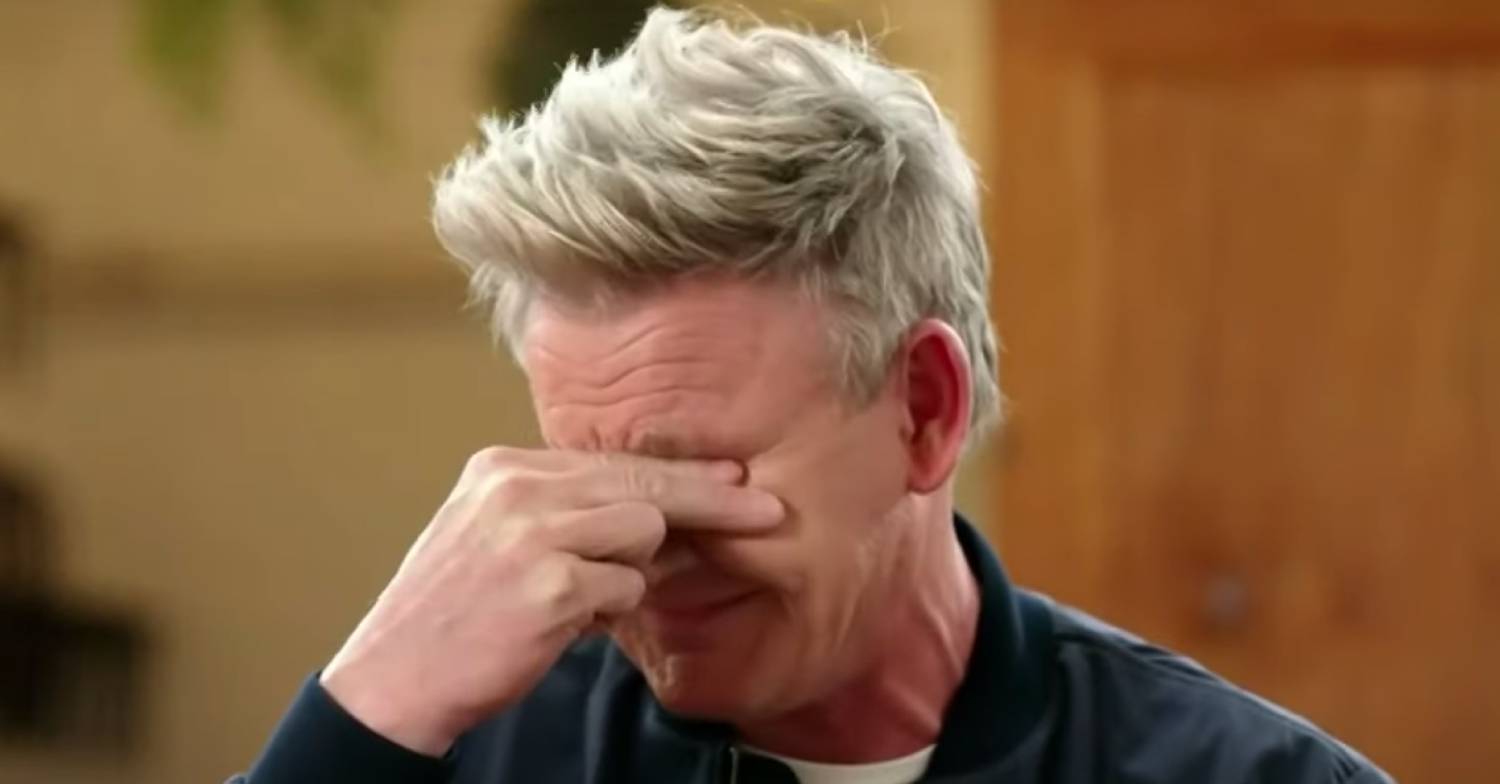 Gordon Ramsay rubs his eyes