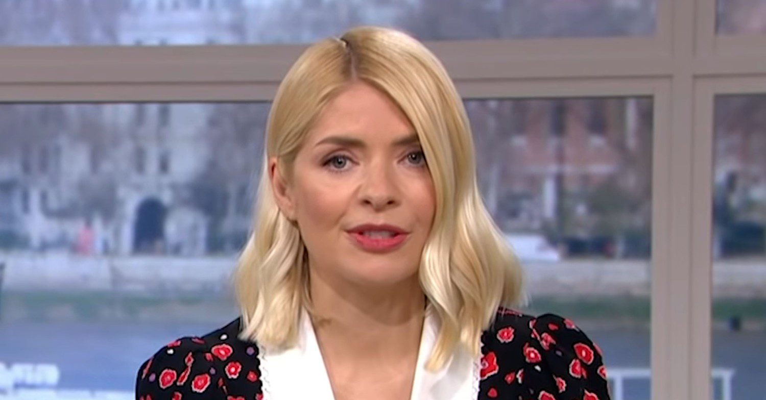 Holly Willoughby looking serious on This Morning
