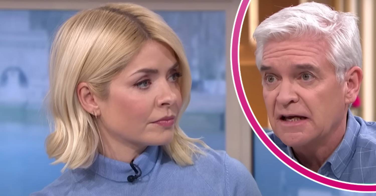 Holly Willoughby looks serious, Phillip Schofield looks shocked
