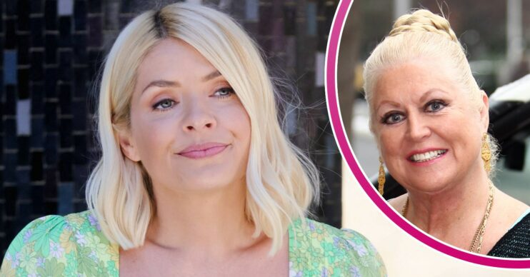 Holly Willoughby looks unimpressed, Kim Woodburn smiles