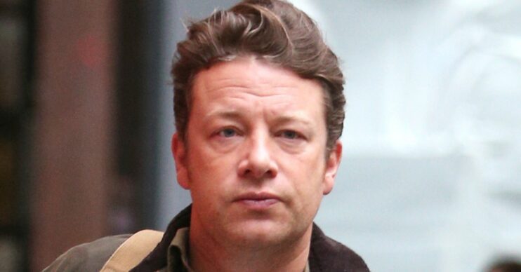 Jamie Oliver looking downcast on outing
