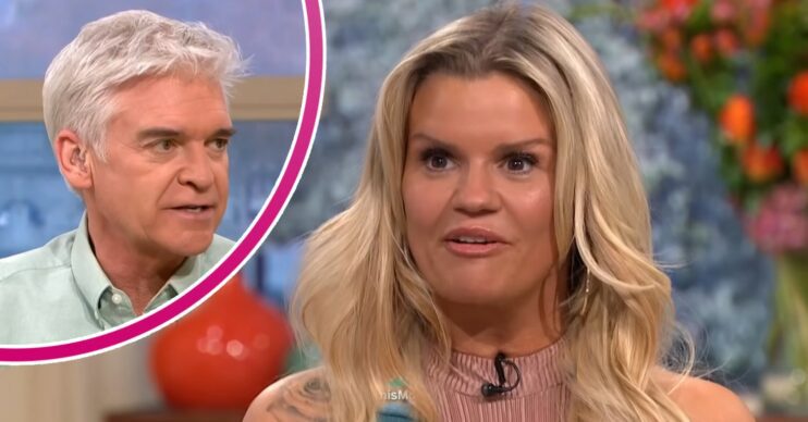 Kerry Katona speaking on This Morning and Phillip Schofield