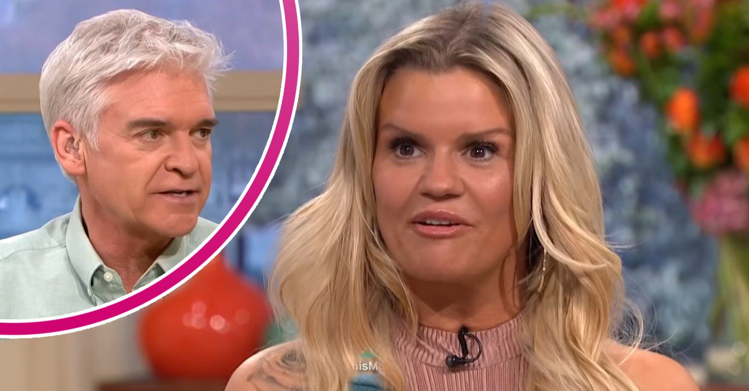 Kerry Katona speaking on This Morning and Phillip Schofield