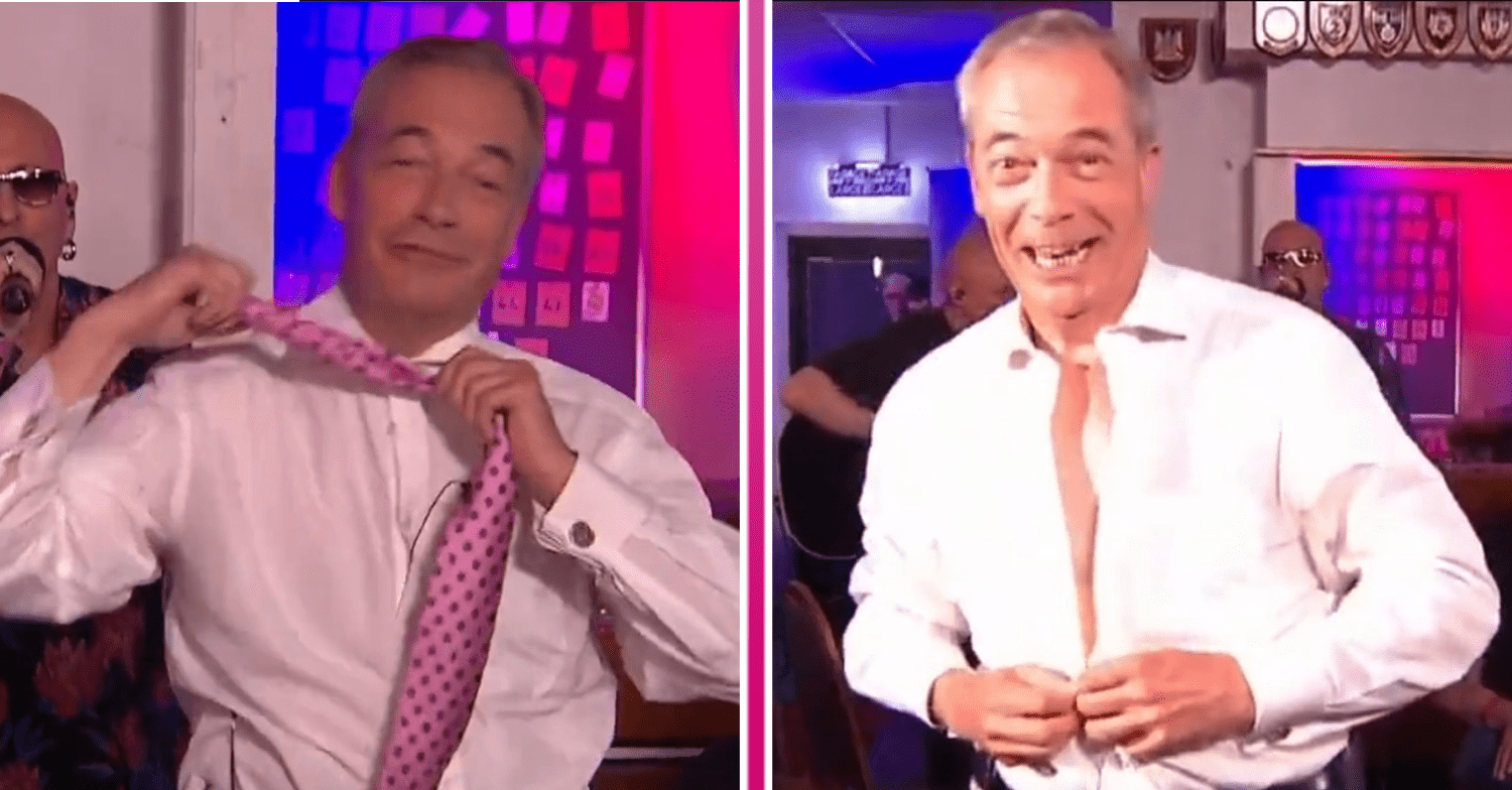 Nigel Farage doing a striptease