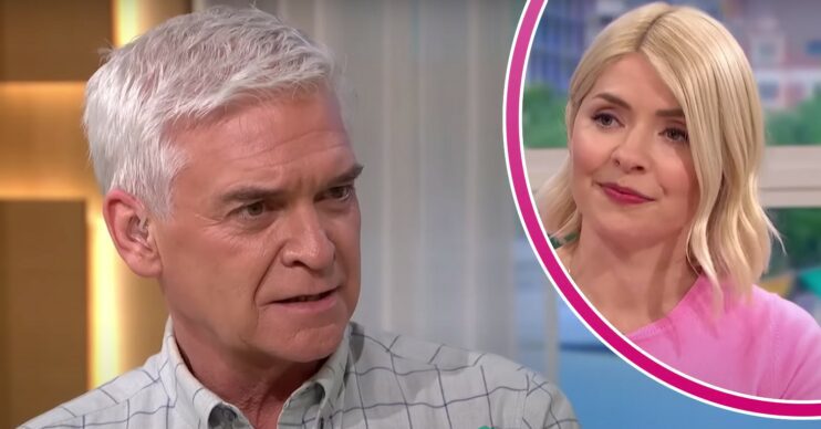 Phillip Schofield looks concerned, Holly Willoughby appears sad on This Morning