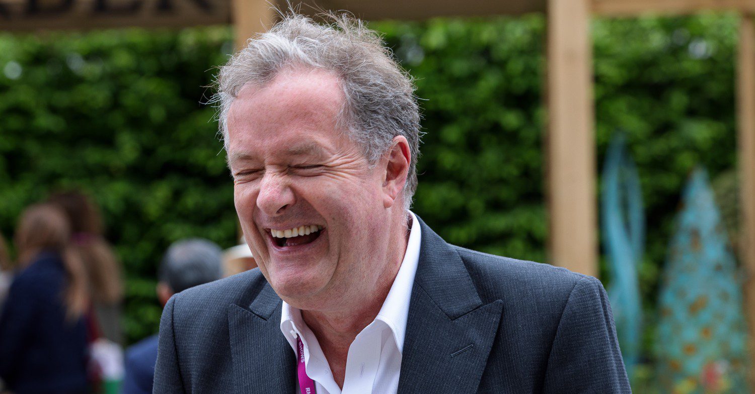 Piers Morgan laughing at the Chelsea Flower Show