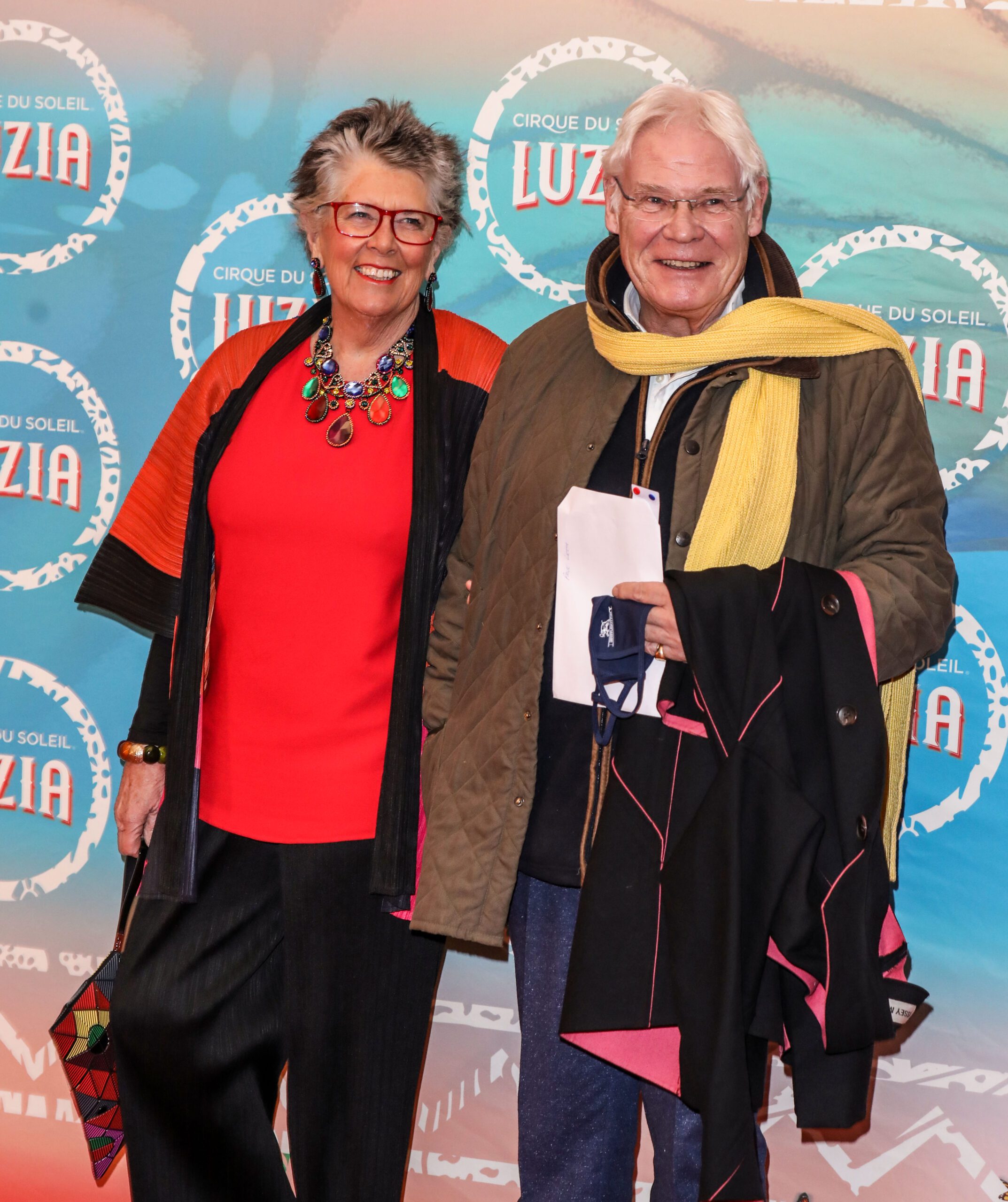 Prue Leith and her husband John Playfair smile at event in January