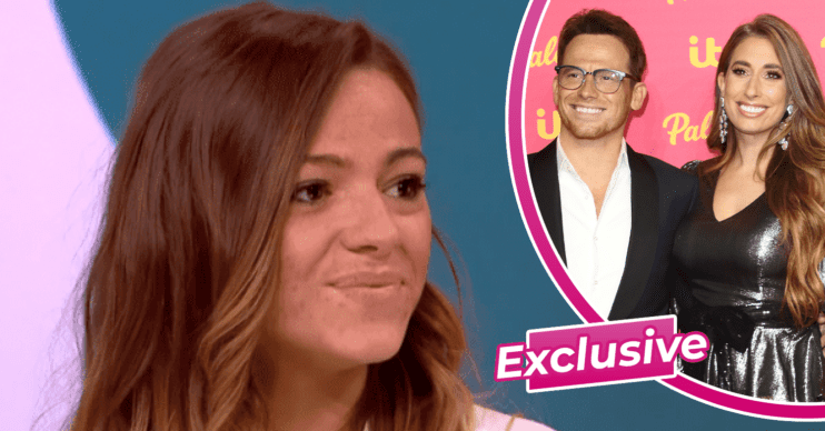 Shana Swash smiling with Stacey Solomon and Joe Swash in bubble