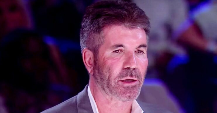 Simon Cowell on BGT looking worried (Credit: ITV/YouTube/Composite: ED!)