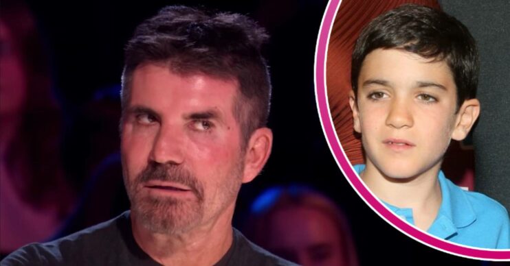 Simon Cowell looks wary, his son Eric looks into the middle distance