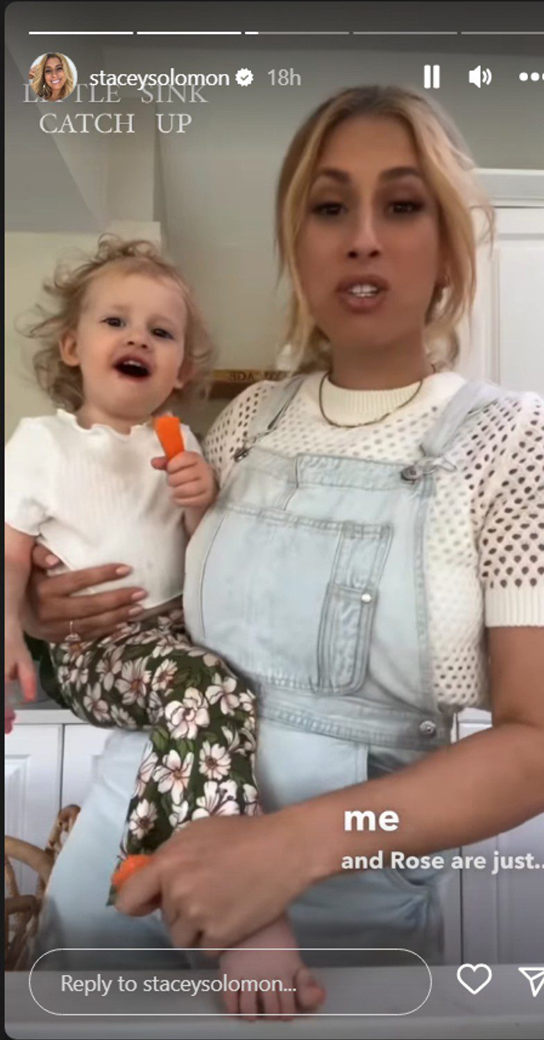 Stacey Solomon with daughter Rose on Instagram
