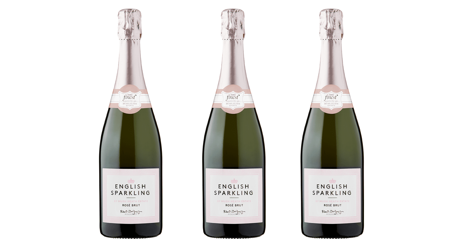 Tesco bottle of pink fizz